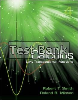 calculus early transcendental functions 4th edition smith test bank