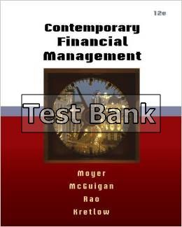 contemporary financial management 12th edition moyer test bank