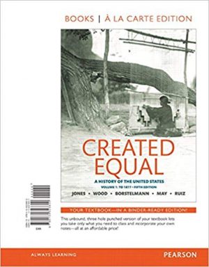 created equal a history of the united states volume 1 5th edition jones test bank