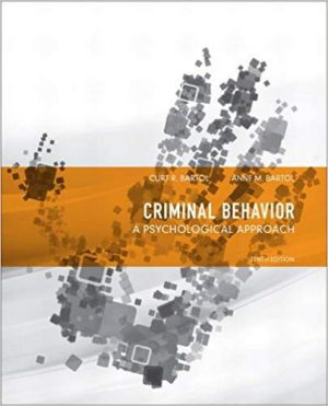 criminal behavior a psychological approach 10th edition bartol test bank