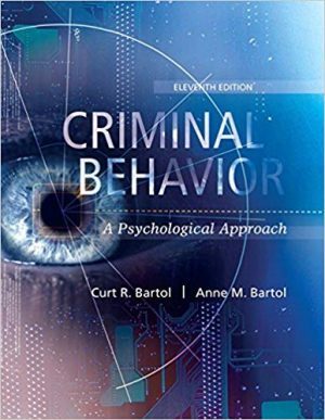 criminal behavior a psychological approach 11th edition bartol test bank