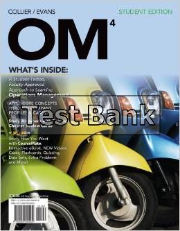 decision sciences and operations management coursemate 4th edition collier test bank