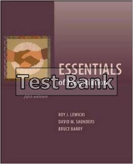 essentials of negotiation 5th edition lewicki test bank