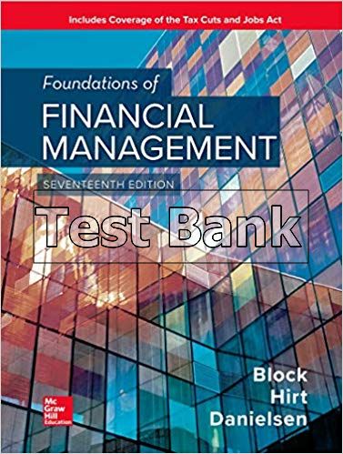 Foundations Of Financial Management 17th Edition Block Test Bank