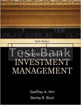 fundamentals of investment management 10th edition hirt test bank