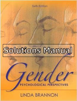 gender psychological perspectives 6th edition brannon solutions manual