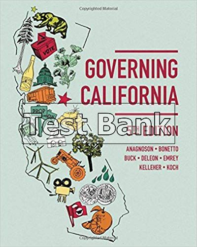 governing california in the twenty first century 5th edition anagnoson test bank