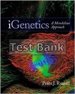 igenetics a mendelian approach 1st edition russell test bank