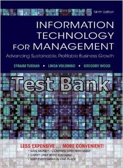 information technology for management advancing sustainable 9th edition turban test bank