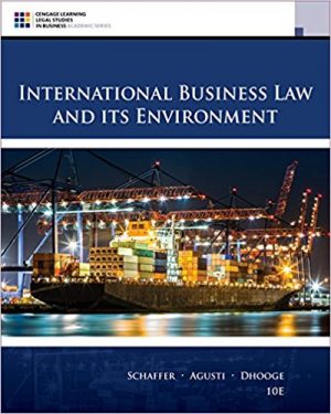 international business law and its environment 10th edition schaffer solutions manual