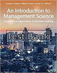 introduction to management science quantitative approach 15th edition anderson test bank