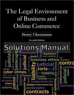 legal environment of business and online commerce 7th edition cheeseman solutions manual