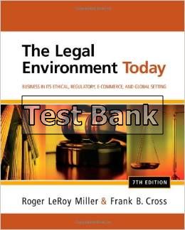 legal environment today 7th edition miller test bank