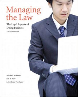 managing the law the legal aspects of doing business 3rd edition mcinnes test bank