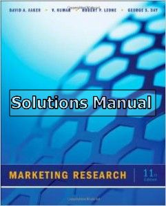 marketing research 11th edition aaker solutions manual