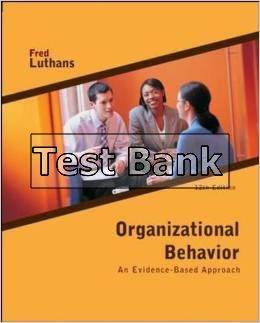 organizational behavior an evidence based approach 12th edition luthans test bank