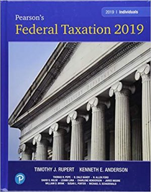 pearsons federal taxation 2019 individuals 32nd edition rupert test bank