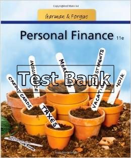 personal finance 11th edition garman test bank