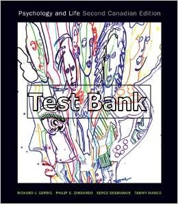 psychology and life canadian 2nd edition gerrig test bank