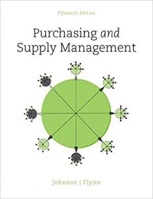 purchasing and supply management 15th edition johnson solutions manual