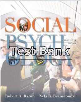 social psychology 13th edition baron test bank