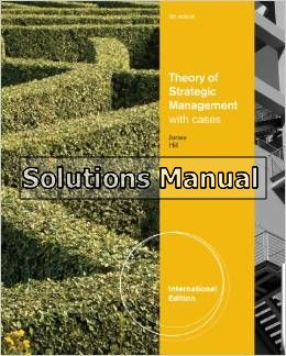 theory of strategic management with cases international 9th edition jones solutions manual