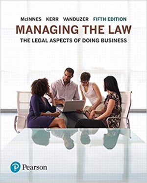 managing the law the legal aspects of doing business 5th edition mcinnes solutions manual