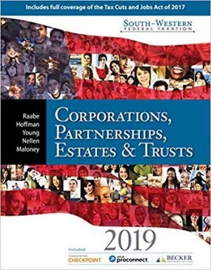 south western federal taxation 2019 corporations partnerships estates and trusts 42nd edition raabe solutions manual