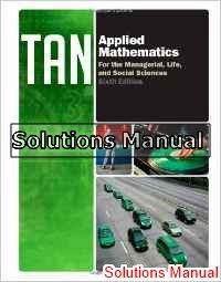 applied mathematics for the managerial life 6th edition tan solutions manual