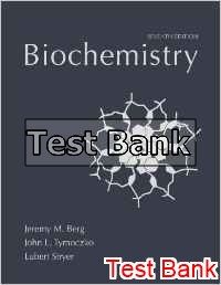 biochemistry 7th edition berg test bank