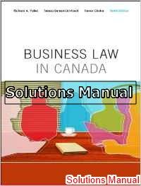 business law in canada 10th edition yates solutions manual