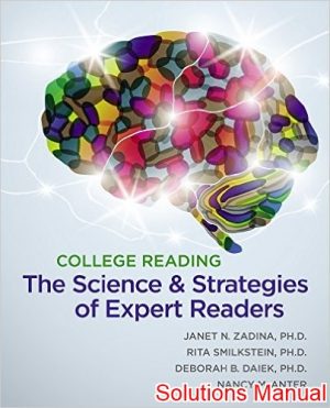 college reading the science and strategies of expert readers 1st edition zadina solutions manual