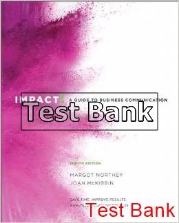 impact a guide to business communication canadian 8th edition northey test bank
