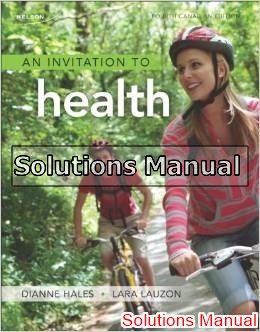invitation to health canadian 4th edition hales solutions manual