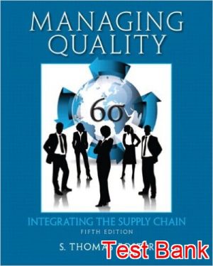 managing quality integrating the supply chain 5th edition foster test bank