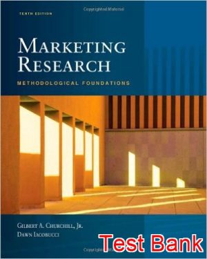 marketing research methodological foundations 10th edition churchill test bank