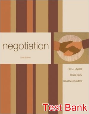 negotiation 6th edition lewicki test bank