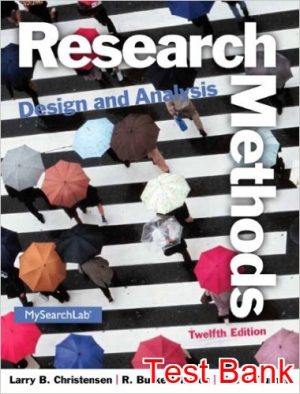 research methods design and analysis 12th edition christensen test bank
