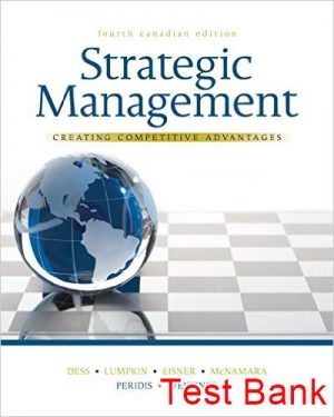 strategic management creating competitive advantages canadian 4th edition dess test bank