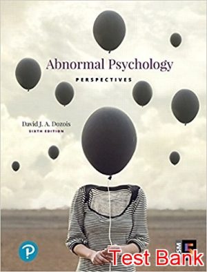 abnormal psychology perspectives canadian 6th edition dozois test bank