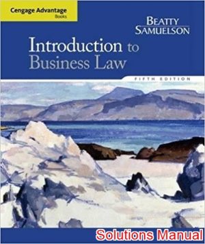 cengage advantage books introduction to business law 5th edition beatty solutions manual