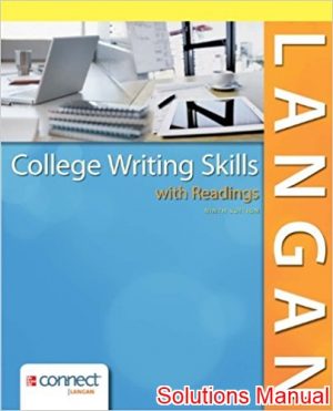 college writing skills with readings 9th edition langan solutions manual