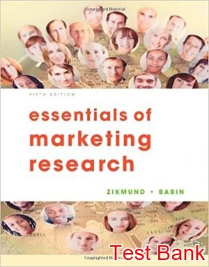 essentials of marketing research 5th edition zikmund test bank