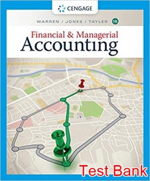 financial and managerial accounting 15th edition warren test bank
