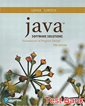 Java Software Solutions 9th Edition Lewis Test Bank