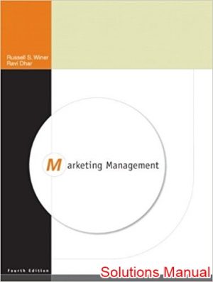 Marketing Management 4th Edition Winer Solutions Manual