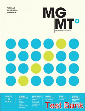 MGMT Asia Pacific 3rd Edition Williams Test Bank