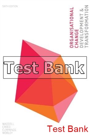 Organisational Change Development and Transformation Australia 6th Edition Waddell Test Bank