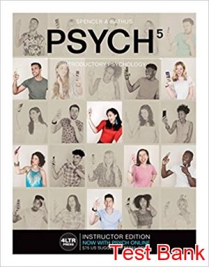 PSYCH 5th Edition Rathus Test Bank