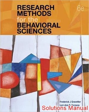 Research Methods for the Behavioral Sciences 6th Edition Gravetter Solutions Manual